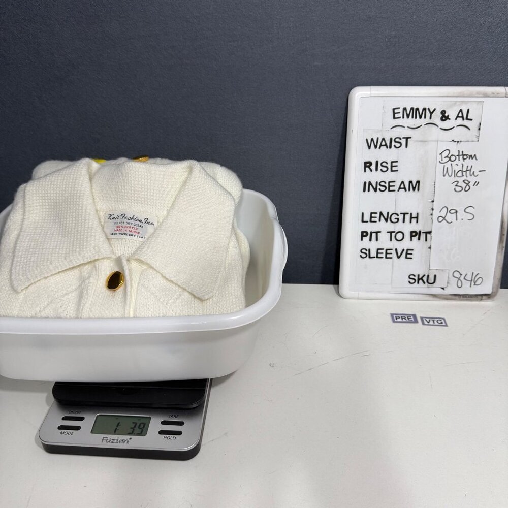 Knit Fashion VTG 50s Knit Cape Poncho One Size White Floral Embroidered Cottage - Picture 8 of 11